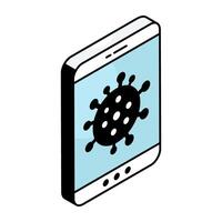 A flat design icon of COVID-19 vector