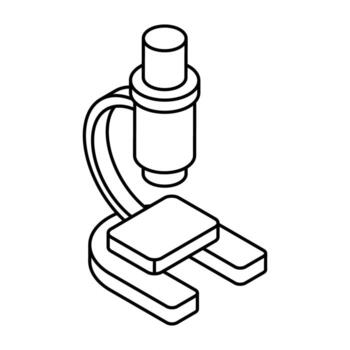 A flat design icon of microscope vector