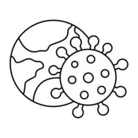 A flat design icon of COVID-19 vector