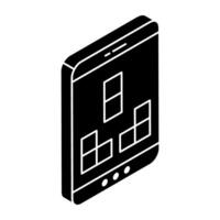 A flat design, icon of mobile brick game vector