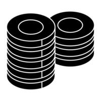 A colored design icon of casino tokens vector