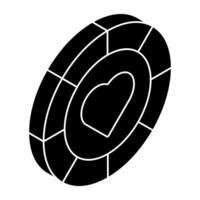 A colored design icon of casino token vector