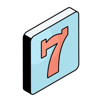 A unique design icon of number 7 vector
