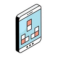 A flat design, icon of mobile brick game vector