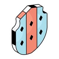 An editable design icon of security shield vector