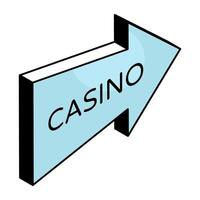 An icon design of casino arrow vector