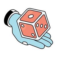 A flat design, icon of ludo dice vector