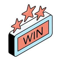 Modern design icon of win board vector