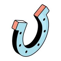 Editable design icon of magnet vector