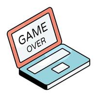 A flat design, icon of game over vector
