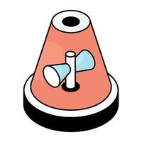 Revolving red light icon, vectors design of siren