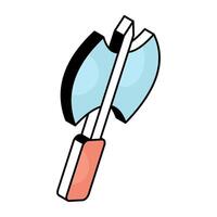 An icon design of battle axe vector
