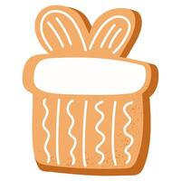 Christmas Gingerbread Cookie. Winter biscuits in gift shape. vector