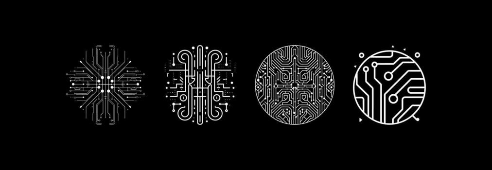 digital data and tech symbols vector