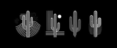 the desert logo made of lines and shapes vector