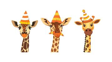 Giraffe wearing candy corn hat vector