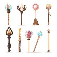 icon set Wand white background vector