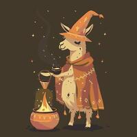 Llama dressed up like a desert mystic vector