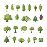 set of icons tree vector