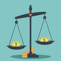 Scales with money and debt vector
