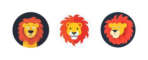 Round logo of a lion vector