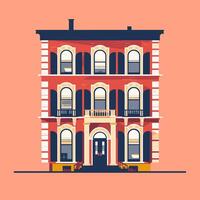 Bank building with dollar signs in windows vector