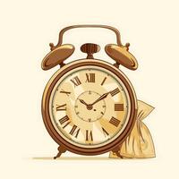 Clock with money bag vector