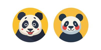 Round logo of a panda vector
