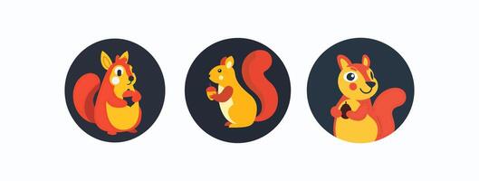logo of a squirrel holding an acorn vector
