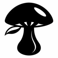 Black mushroom icon on white background vector