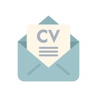 Envelope containing cv representing online job application process vector