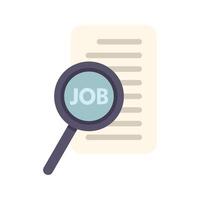Magnifying glass examining job offers on paper document vector