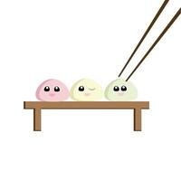 mochi looks happy vector