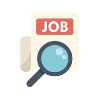 Magnifying glass searching job offer on paper document vector