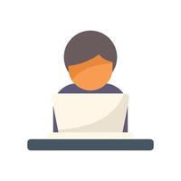 Freelancer working from home on laptop at desk vector