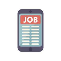 Smartphone showing job search app interface on screen vector