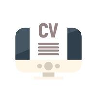 Online curriculum vitae showing job application being sent on computer vector