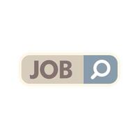 Job search engine button with magnifying glass icon vector