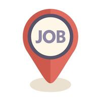 Red pin pointing job opportunity location vector