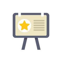 Whiteboard showing business presentation with star for success vector