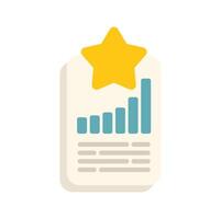 Growing chart with star marking success on document vector