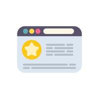 Website showing customer review with star rating icon vector