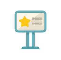 Billboard showing five star feedback with text vector