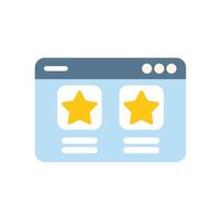 Website page showing customer feedback with star rating system vector