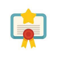 Diploma with star and ribbon showing successful graduation vector