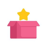 Open box with a star appearing from inside on white background vector
