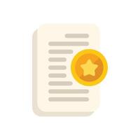 Important document with star award for best work result vector
