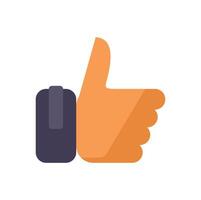 Hand showing thumbs up gesture approving something vector