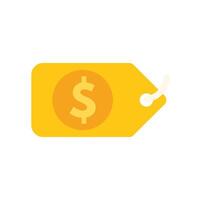 Yellow price tag showing dollar sign for sales and discounts vector