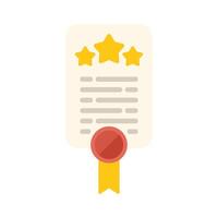 Certificate with a seal achieving high quality five star rating vector